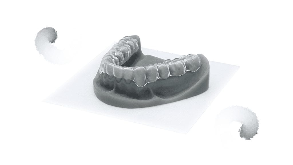 CAD-CAM gefr&auml;ste PMMA-Schiene